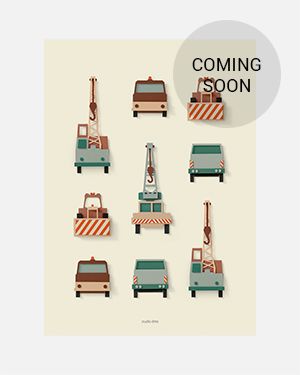 Kraanwagens poster 50x70 cm