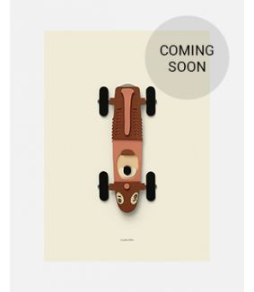 Raceauto bruin poster 50x70 cm